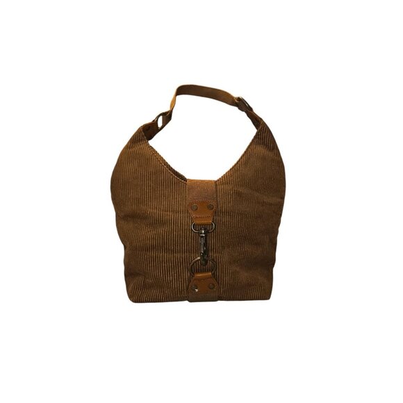 Vintage Y2k Gap Corduroy Hobo Shoulder Bag With Geometric Lining Clip Closure - Picture 15 of 16